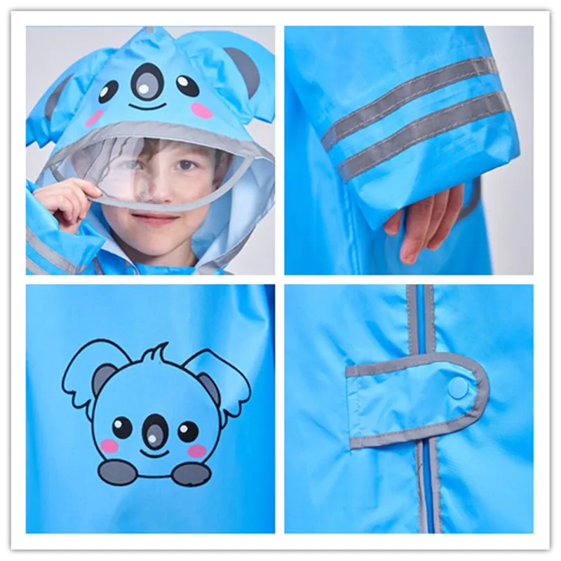 

90-160CM Raincoat For Children students waterproof boys girls child Rain Coat Ponchos Jackets chubasqueros schoolbag position