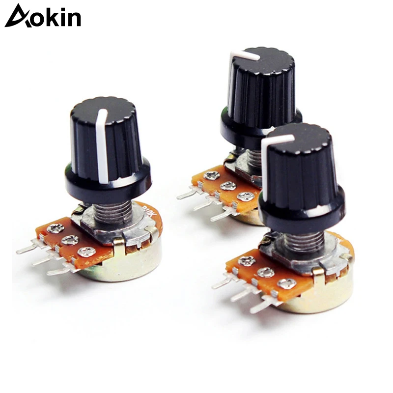 

5 PCS B1K B2K B5K B10K B20K B50K B100K B500K 3Pin 15mm Shaft Amplifier Dual Stereo Potentiometer 1K 2K 5K 10K 50K 100K 500K