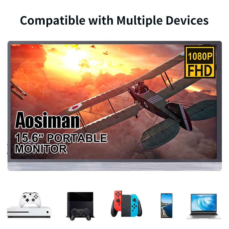 저렴한 휴대용 15.6 인치 터치 스크린 3840*2160 HDR 4K LCD 디스플레이 라즈베리 파이 전화 PC 노트북 Ps4 스위치 Xbox 게임 모니터, 라즈베리 파이 게임 모니터