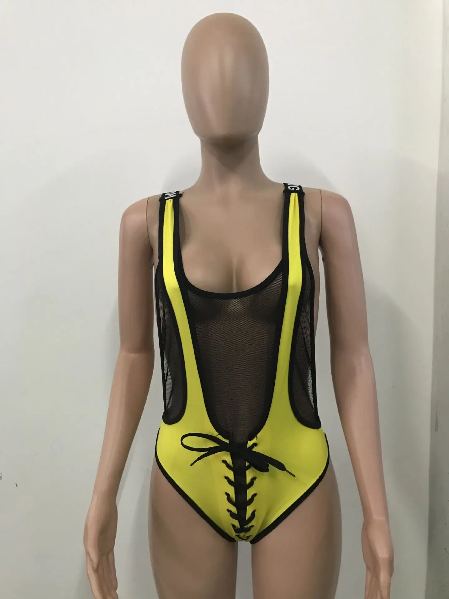 

Black See Through Mesh Patchwork High Waist Workout Shorts Trousers Women Boho Jumpsuit Romper Skinny Bodysuits Wholesale