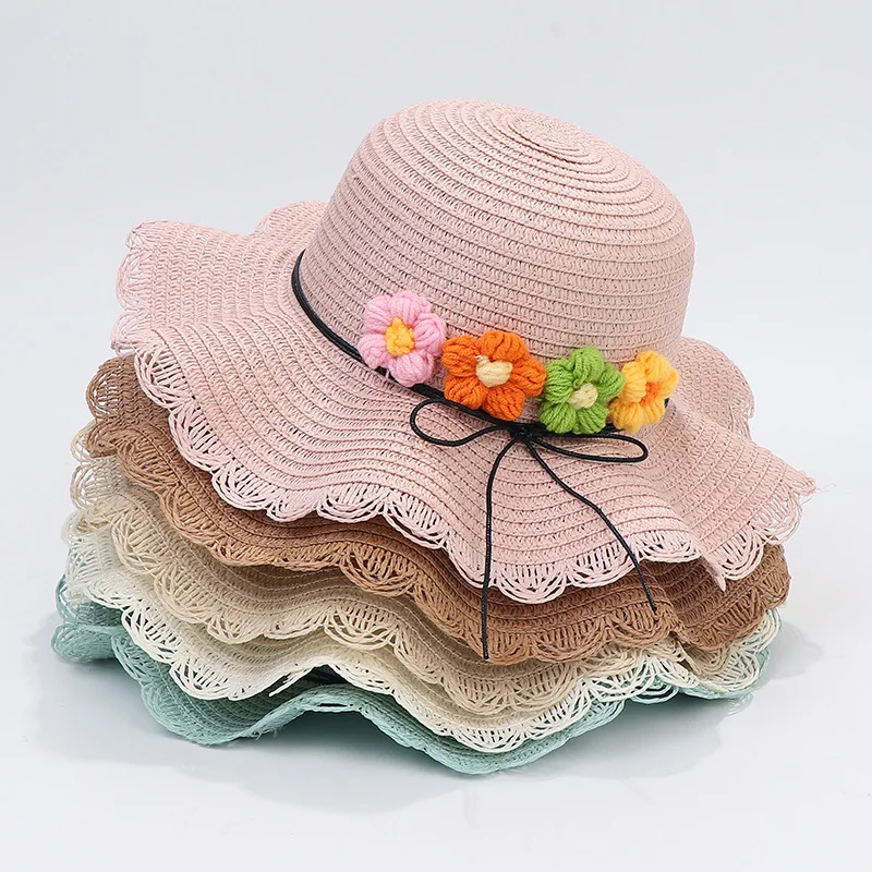 

Шляпа соломенная для девочек, с бантом, волнистая, летняя