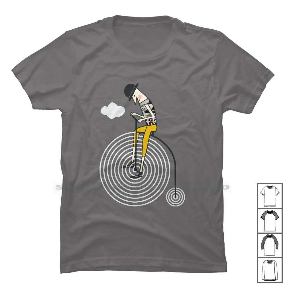 Bike Circus T Shirt 100% Cotton Mountain Bike Unicycle Bicycle Cyclist Circus Mental Lover Cycle Cloud Cling Over Loud