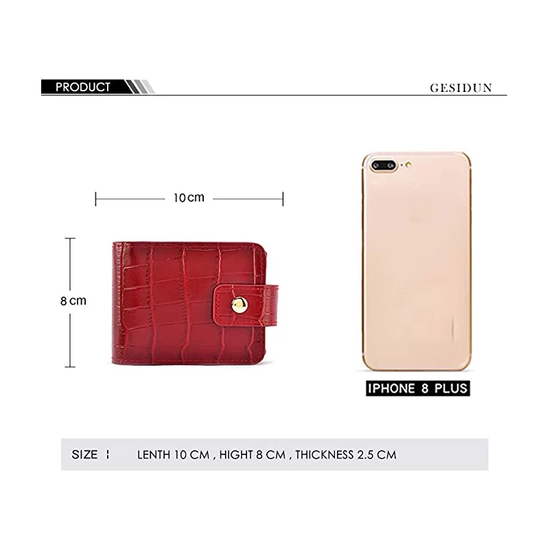 

Cowhide Leather Lipstick Case with Mirror Mini Make Up Cosmetic Storage Lip Holder Organizer Bag for Christmas & New Year Gift