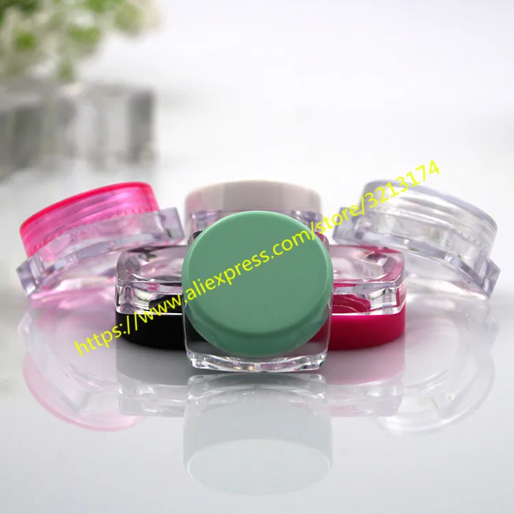 3g 5g Прозрачный Пустой Крем квадратная банка косметический контейнер образец