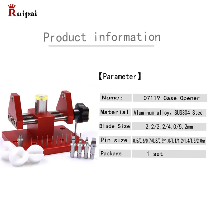 RUIPAI 07119 Watch Snap-on Case Back Opener 50mm  Removing Watch Bezels and Bracelet  Link Pin