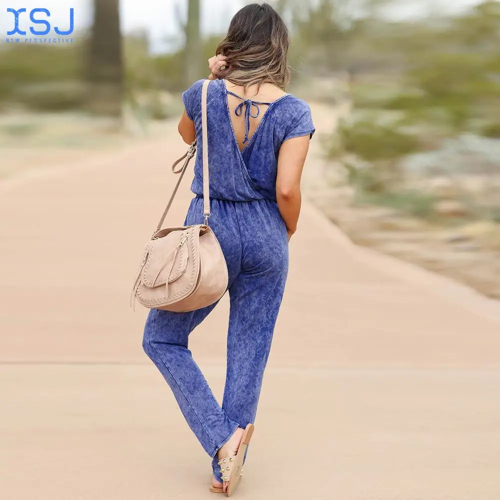

Sexy Tie-Dye Short-Sleeved Vest Straight Leg Pants Tie-Dye Printing Waist Thinning Casual Loose Two-Piece Jumpsuit
