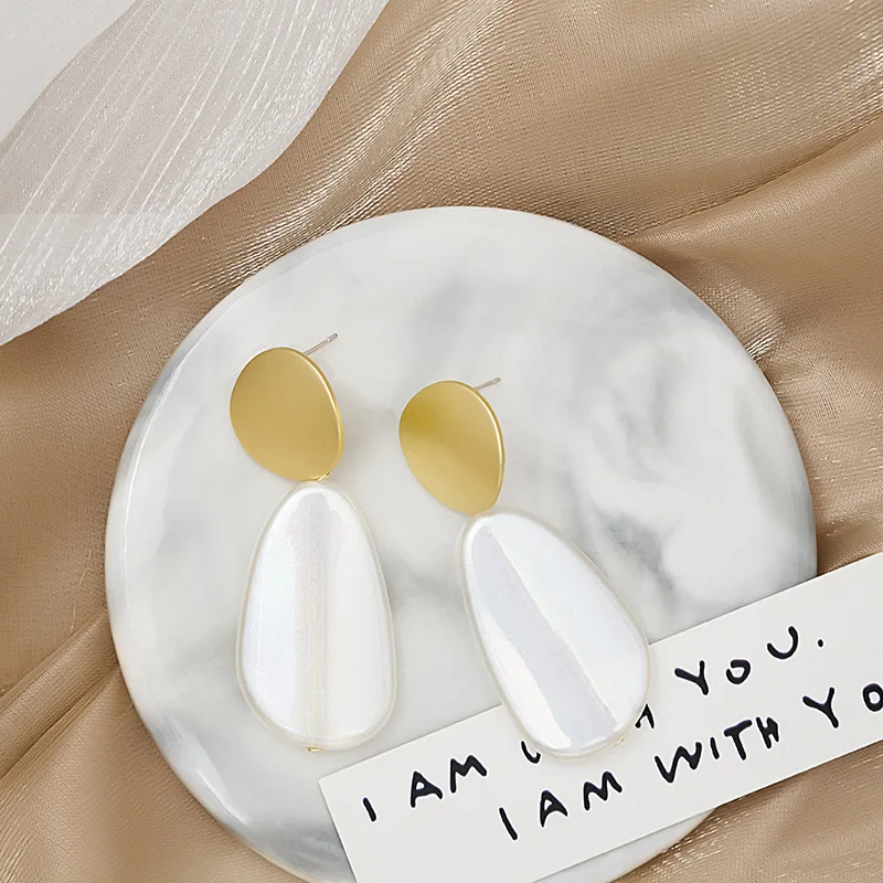 

Silver Needle Transparent Water Drop Earrings Small Fresh and Wild Fashion Net Red 2021 New Geometric Stud Earrings