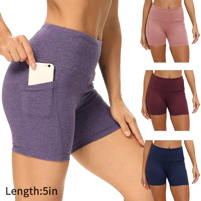 

Biker Shorts for Women High Waist Yoga Shorts Women's Workout Shorts with Side Pockets Gym Jogging Running Yoga Shorts Women