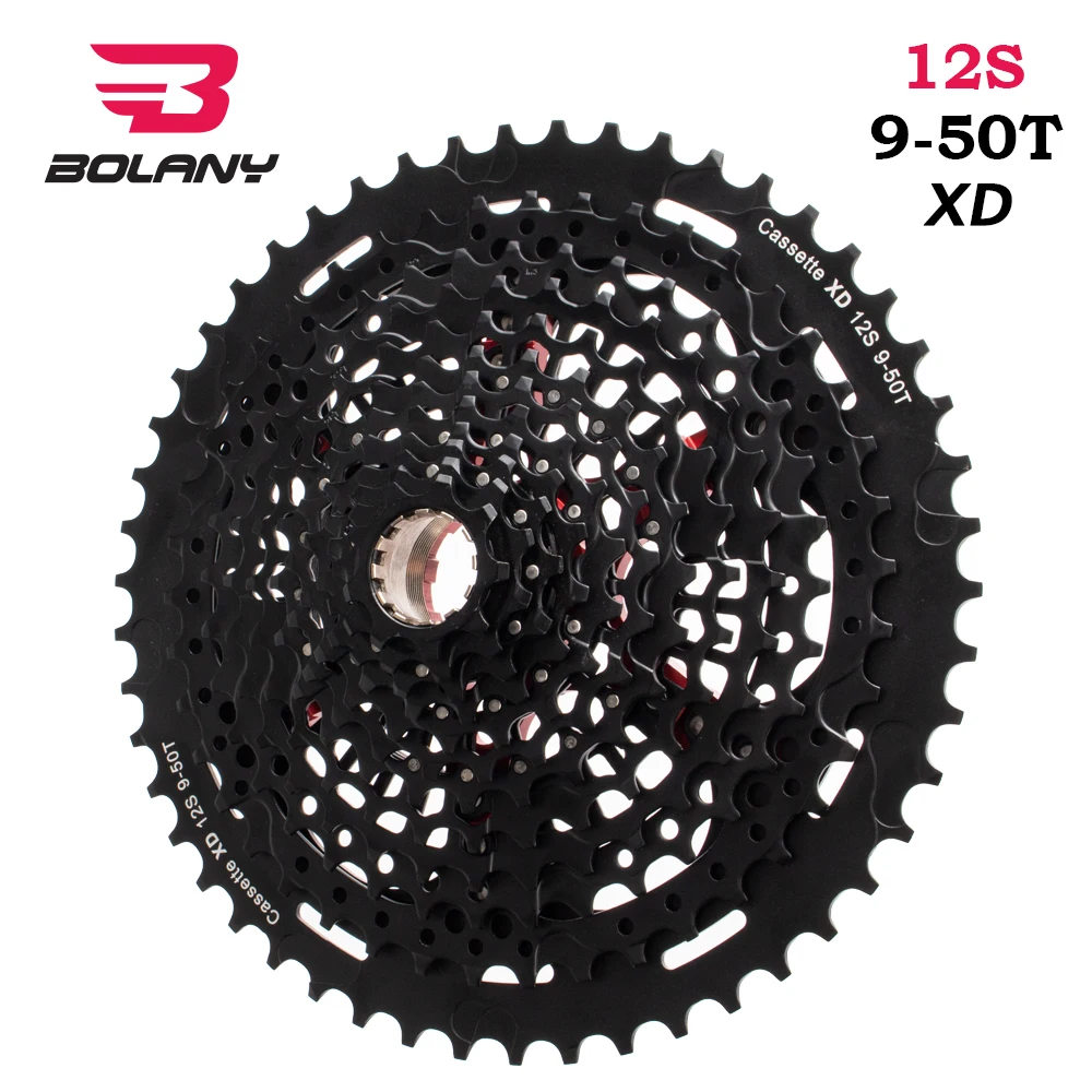 

Кассета BOLANY MTB, 12 Скоростей, 9-50T, для XD hub, сверхлегкая Кассета для горного велосипеда, свободное колесо, велосипедная звездочка, широкое соотн...