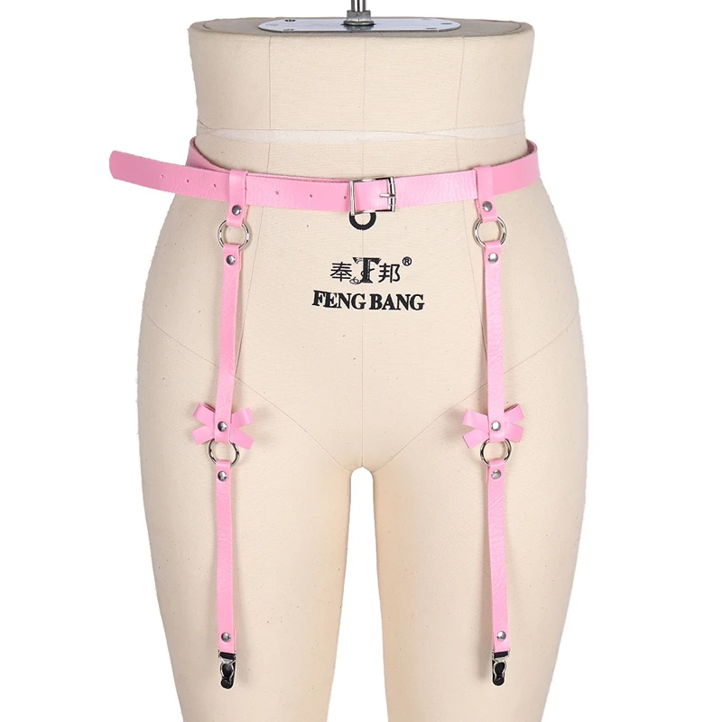 

Пояс для чулок в стиле Харадзюку, пикантный кожаный бандаж для чулок, с ремнем на талию и ноги