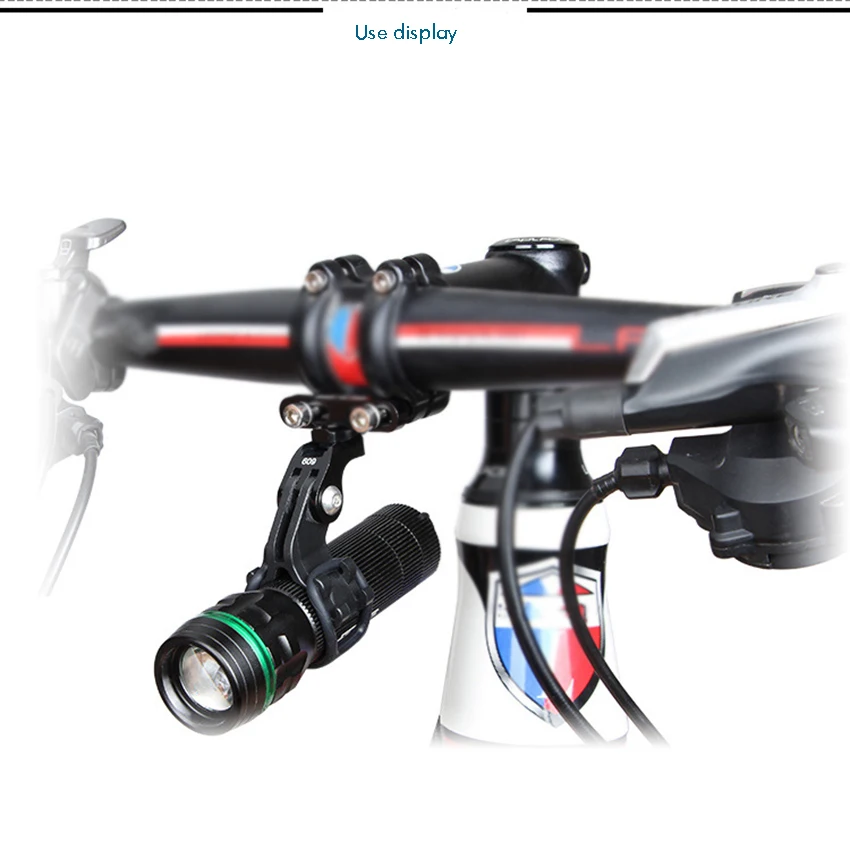 Flashlight Holder Clip Mount Bracket for Bicycle Bike Cycling Part Adjustable Compatible with Camera Mount Holder Adapter