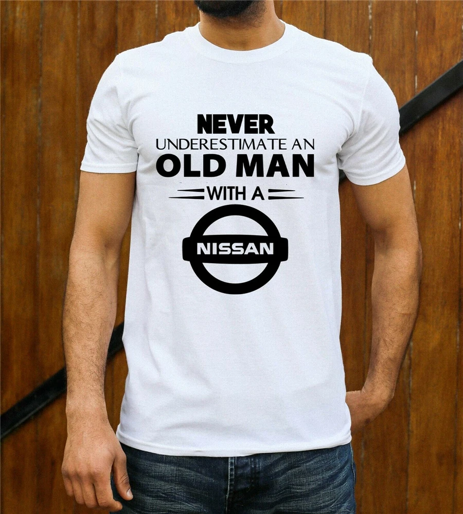 Nissan Funny Tops Tee футболка никогда не занижающая оценку старый человек GTR автомобиль