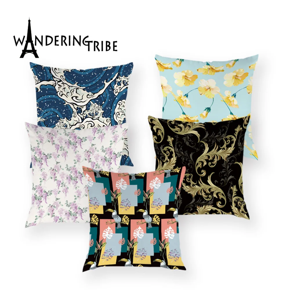 Винтажная Цветочная подушка с цветным цветком домашний декор диван наволочки