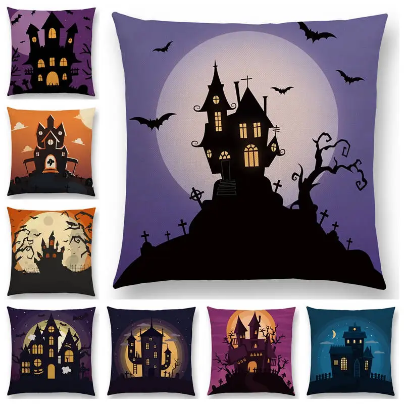 Новинка чехол на диванную подушку в стиле Счастливого Хэллоуина страшная ночь