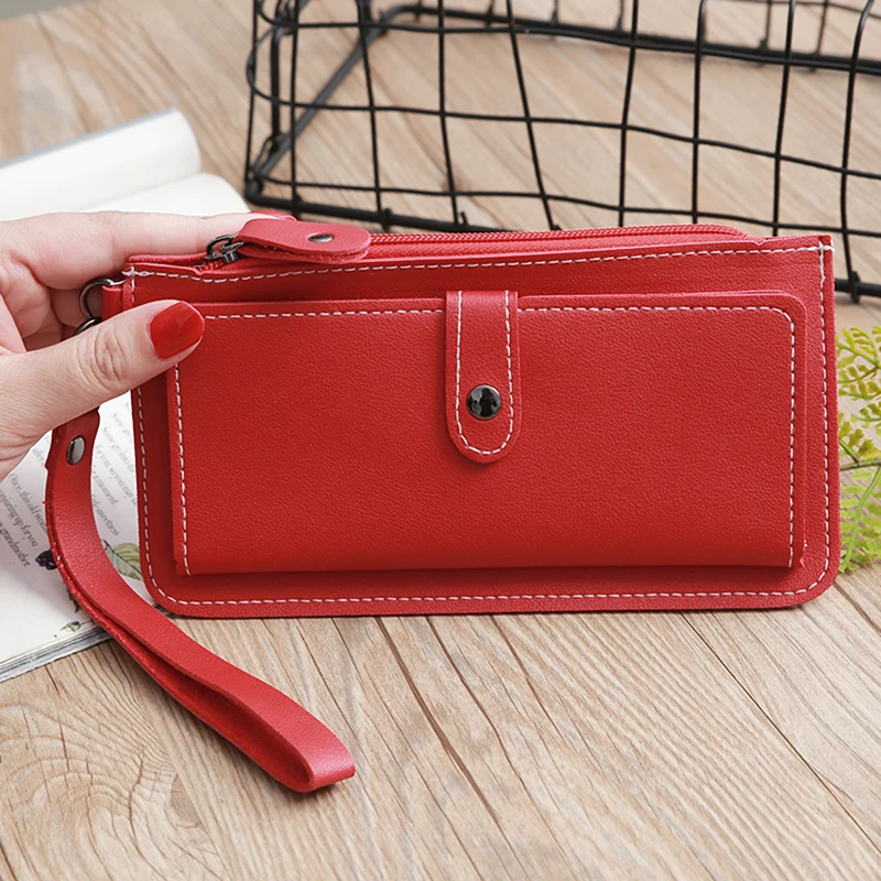 

2020 Luxury Brand Women Long Wallets Fashion Fastener Hasp PU Leather Wallet Female Purse Clutch Money Women Wallet Coin Purse