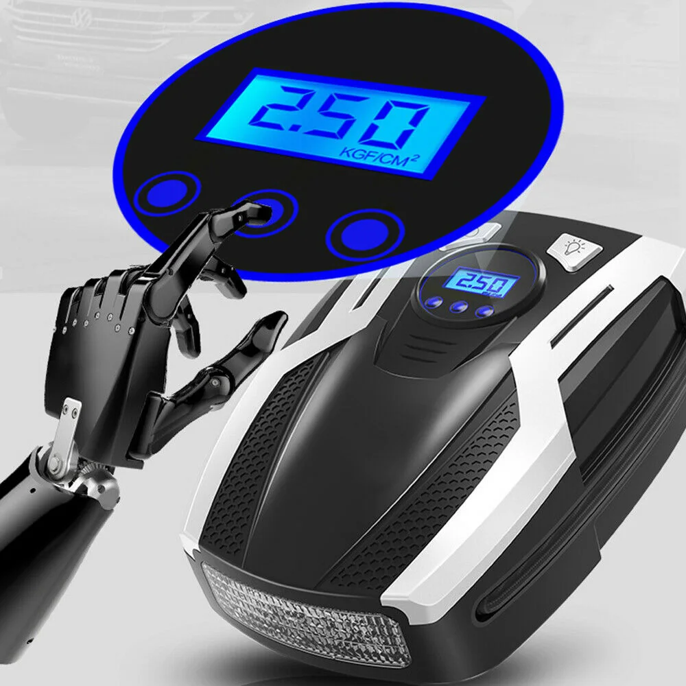 12V Портативный Автомобильный цифровой насос для шин воздушный 150PSI ЖК-дисплей