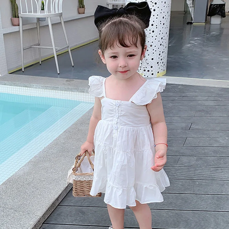 Новинка 2021 года Летняя детская одежда Платье для девочек Белые кружевные платья