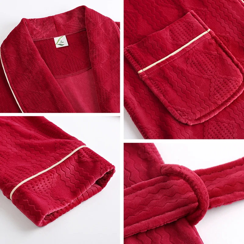 

Wedding Roebs for Bridesmaids and Bride Red Plus Size Veins Flannel Super Soft Christmas Red Lingerie Robe Women Kimono Robe New