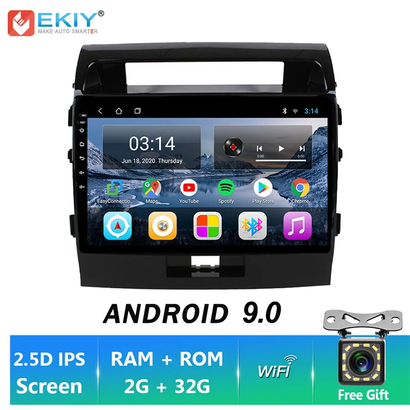 EKIY 10 ''IPS Android 9 0 Автомобильный GPS навигатор мультимедийный плеер для Toyota Land Cruiser