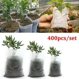 400 шт. биоразлагаемые нетканые мешки для питомника, мешки для выращивания растений, экологически чистые тканевые мешки для семян, товары для посадки