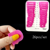 26pcsset 10 sizes gel nail polish edge anti flooding plastic template clip finger cover spill proof manicure nail art tools
