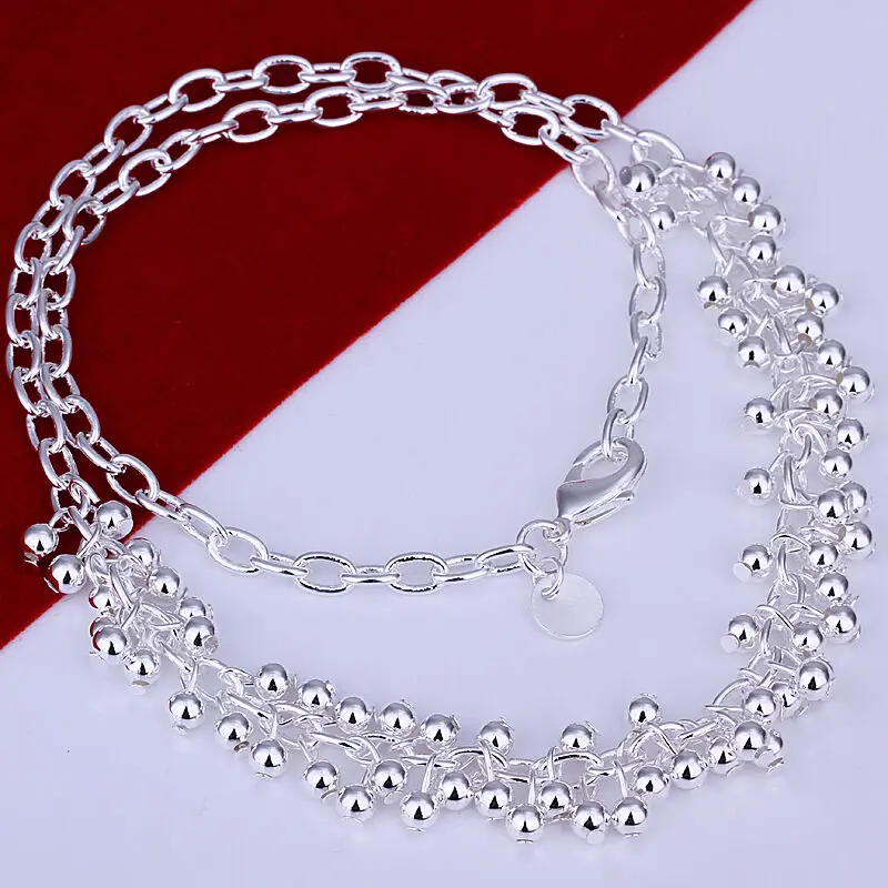 

Wholesale 925 Sterling Silver Lovely Light Smooth Grape Chain Woman Necklace