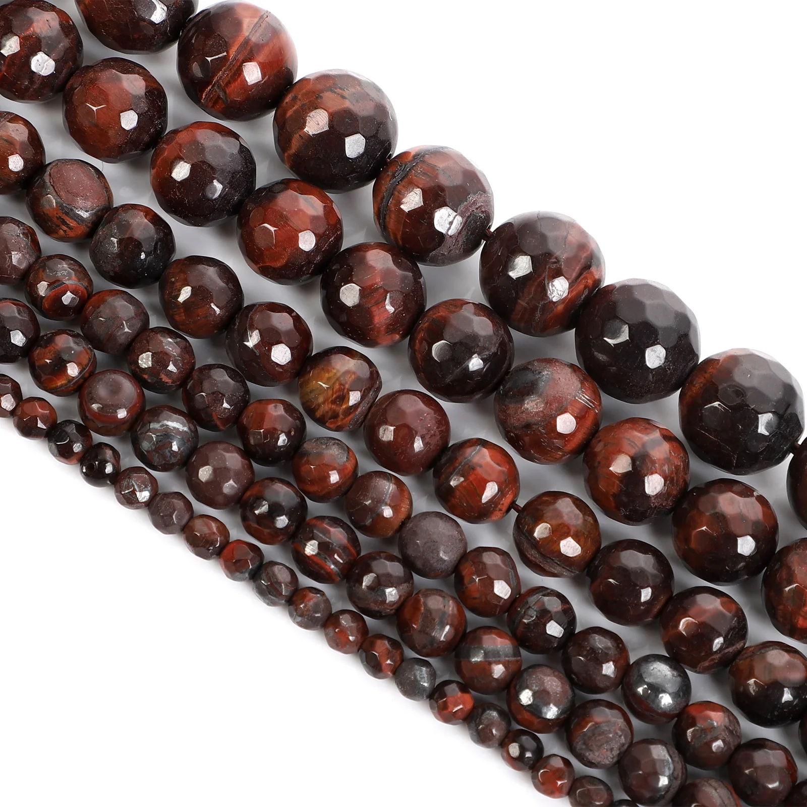 Модные бусины из натурального камня красный граненый тигровый глаз Агаты