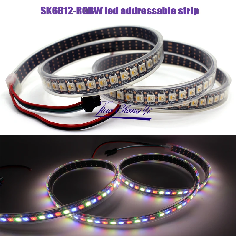 1 м SK6812 4 в 5050 RGBW RGB + теплый белый полноцветсветодиодный s Адресуемая Светодиодная