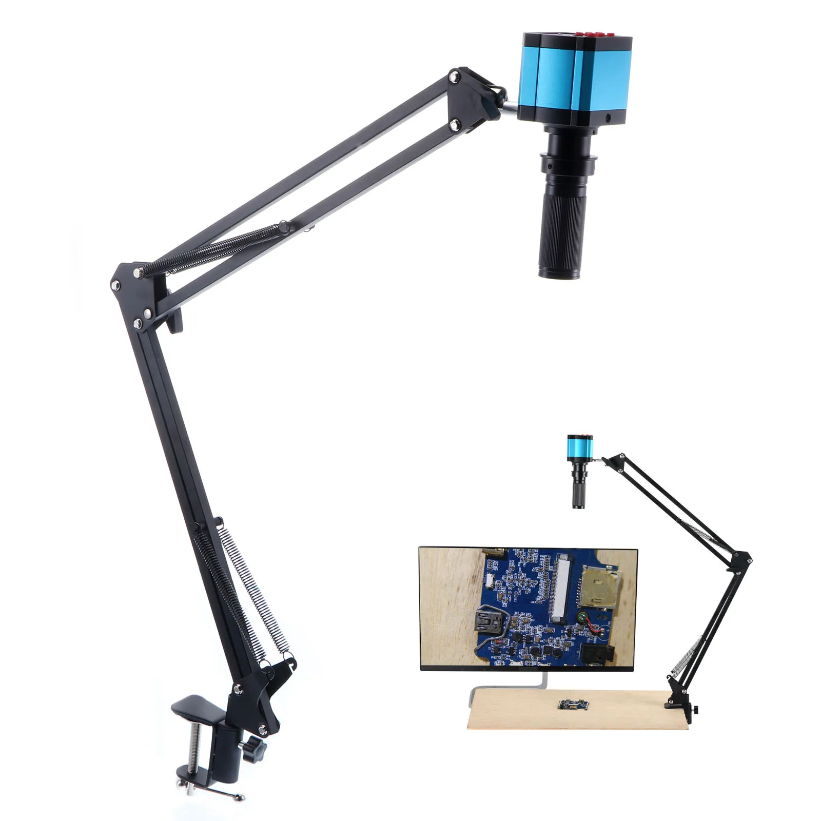 

48MP 1080P HDMI VGA Digital Industrial Video Microscope Camera Big Visual Fixed Focus 120X Lens for Windows XP/7/8/10 Systems