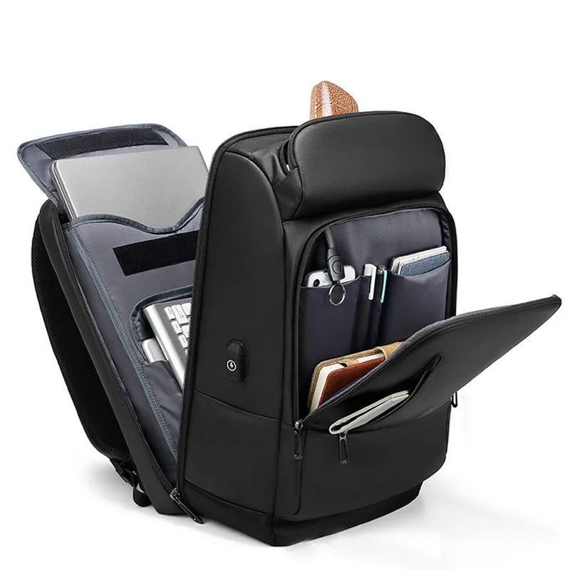 Мужской деловой дорожный рюкзак из ПВХ водонепроницаемый вместительный ранец