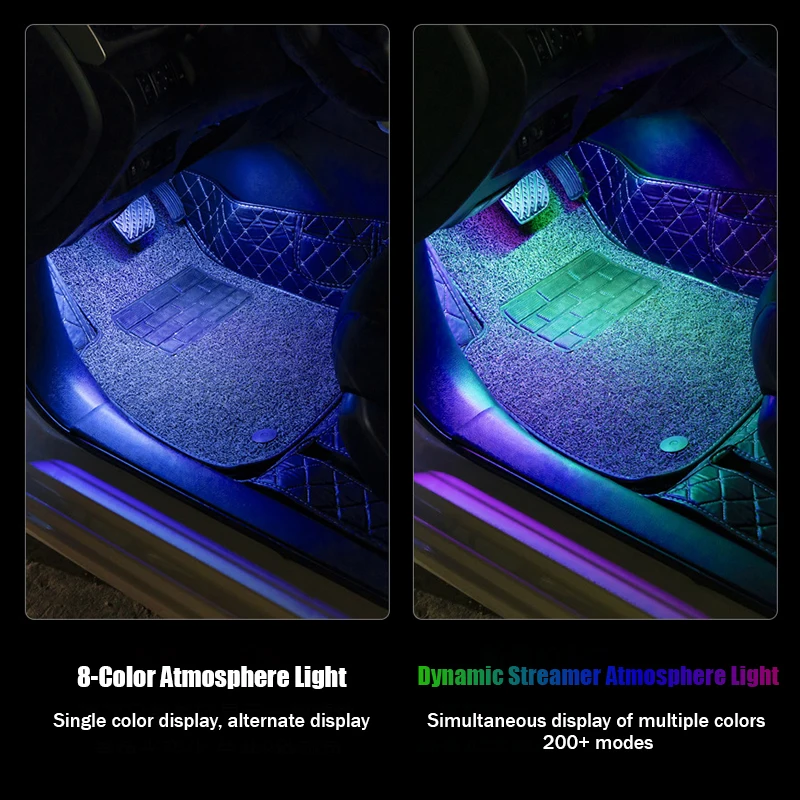 Продажа Niscarda автомобильный интерьерный окружающий светильник неоновая Светодиодная лента освещение в ногах светильник S с USB дистанционным управл...