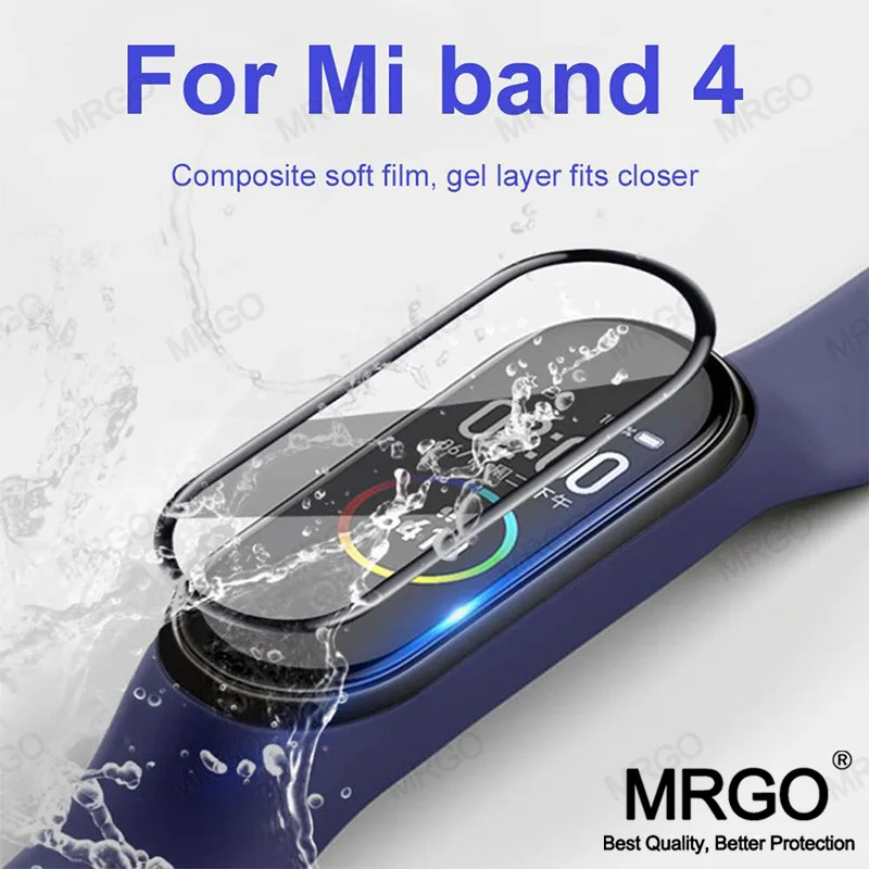 3D HD закаленное стекло для Xiaomi Mi band 4 с изогнутыми краями защитная пленка полное