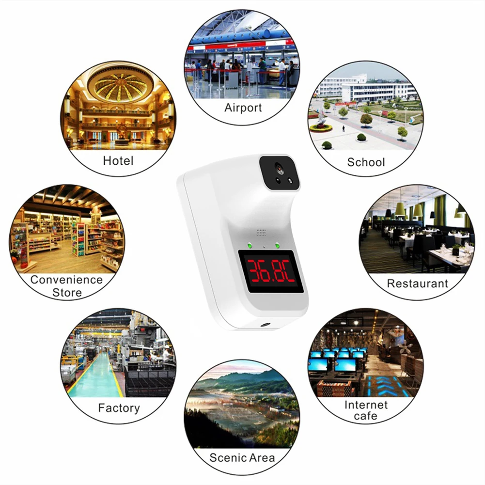 

K3 Plus AI Infrared Forehead Thermometer 10 Languages Voice Flash Alarm