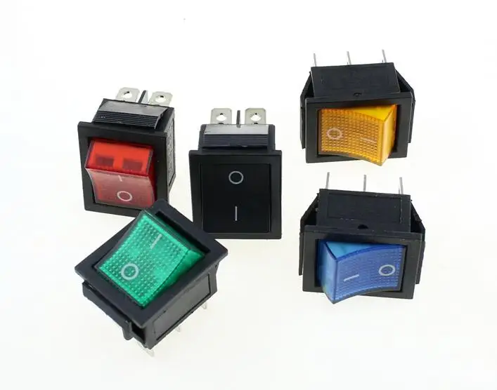 KCD4 клавишный переключатель ВКЛ ВЫКЛ 2 положения 6 контактов с светильник елем