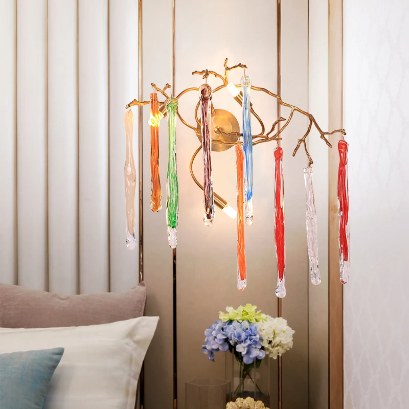 Современный настенный светильник светодиодный роскошный медный арт латунная