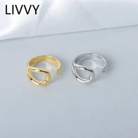 livvy silver color rings for women geometric cross twist minimalist ring party jewelry gifts 2021 trend