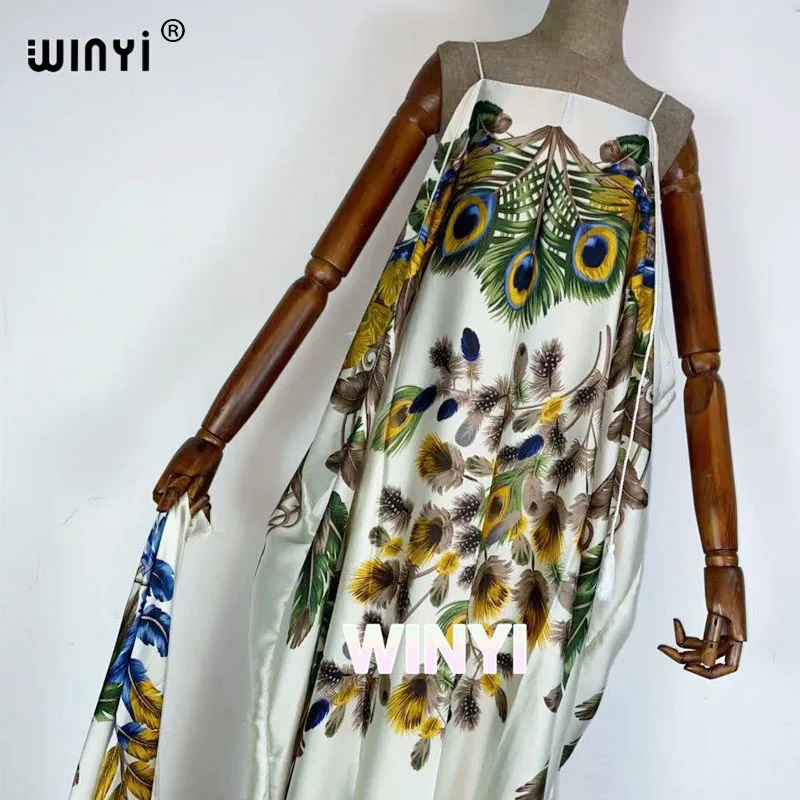 WINYI Women Dress Summer Boho Floral Long Maxi Evening Party Beach Dress Floral Sleeveless Sundress vestidos платье летнее 2021