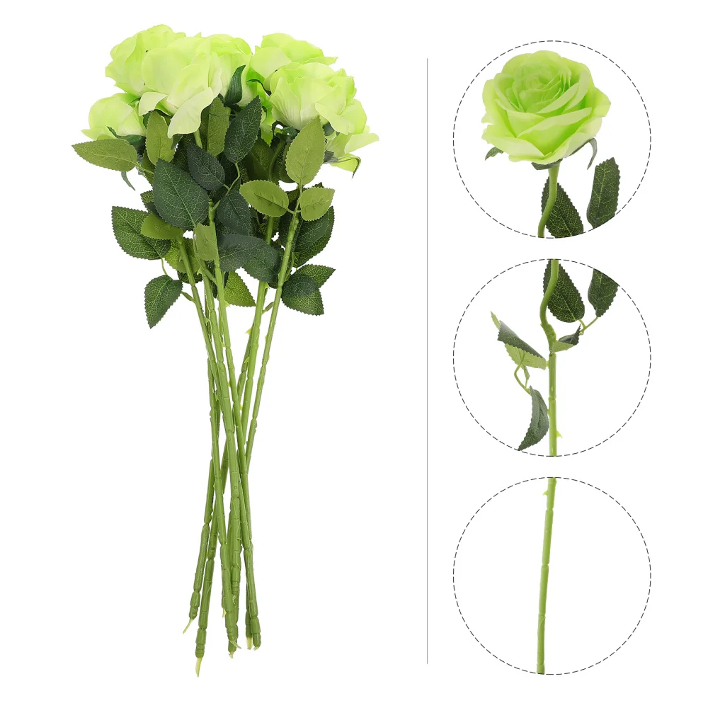 

8pcs Wedding Artificial Roses Pick Valentine's Day DIY Flower Arrangements