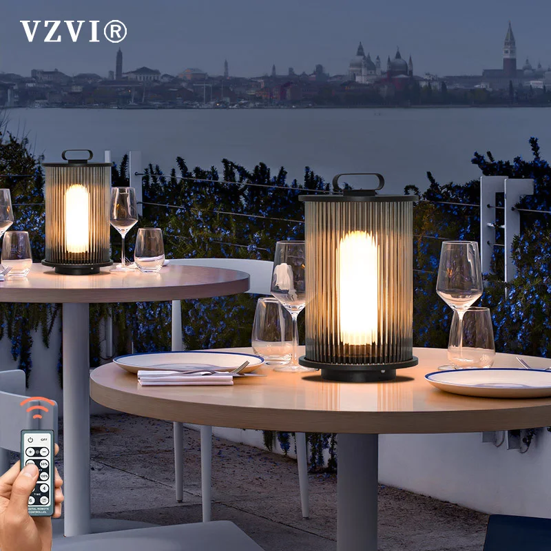 

VZVI Glass Garden Table Lamp LED Decoration Balcony Solar Indoor Outdoor Landscape Waterproof IP65 Hanging With Remote Control
