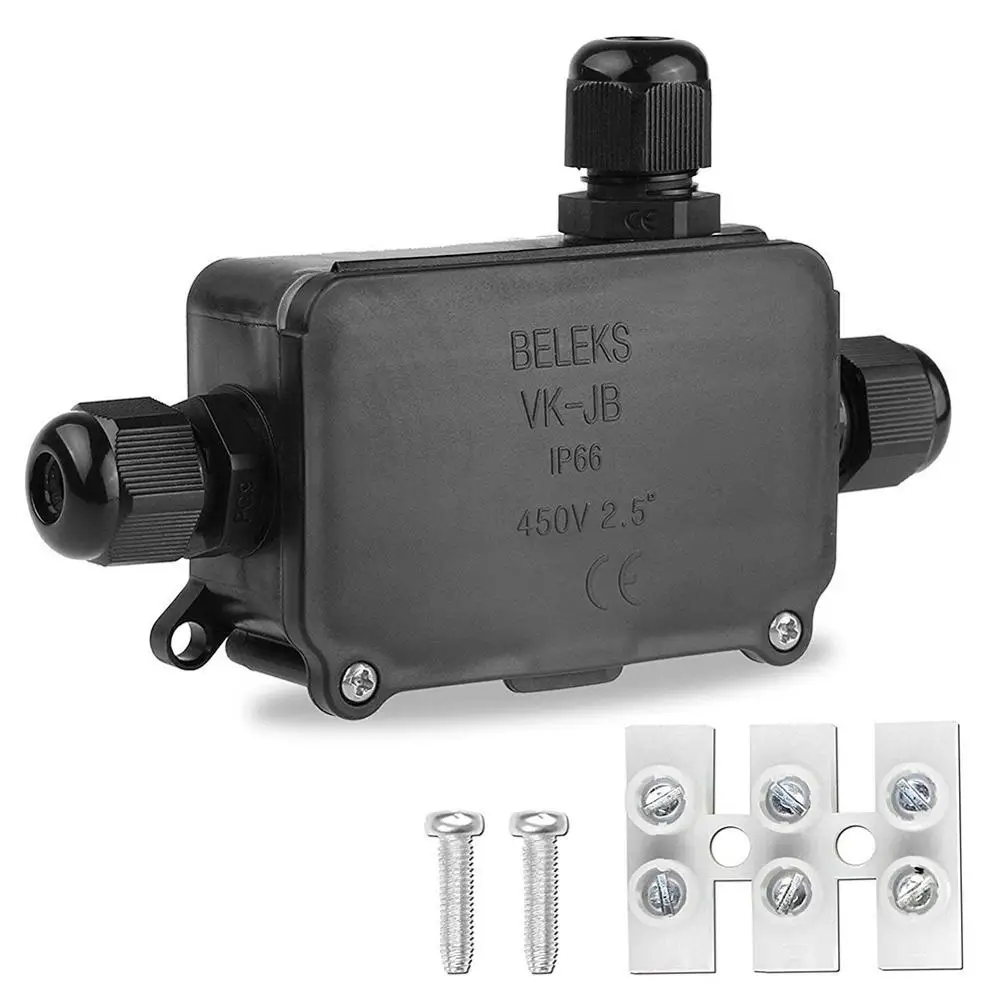 IP66 Тройник водонепроницаемая распределительная коробка с 3 отверстиями защита