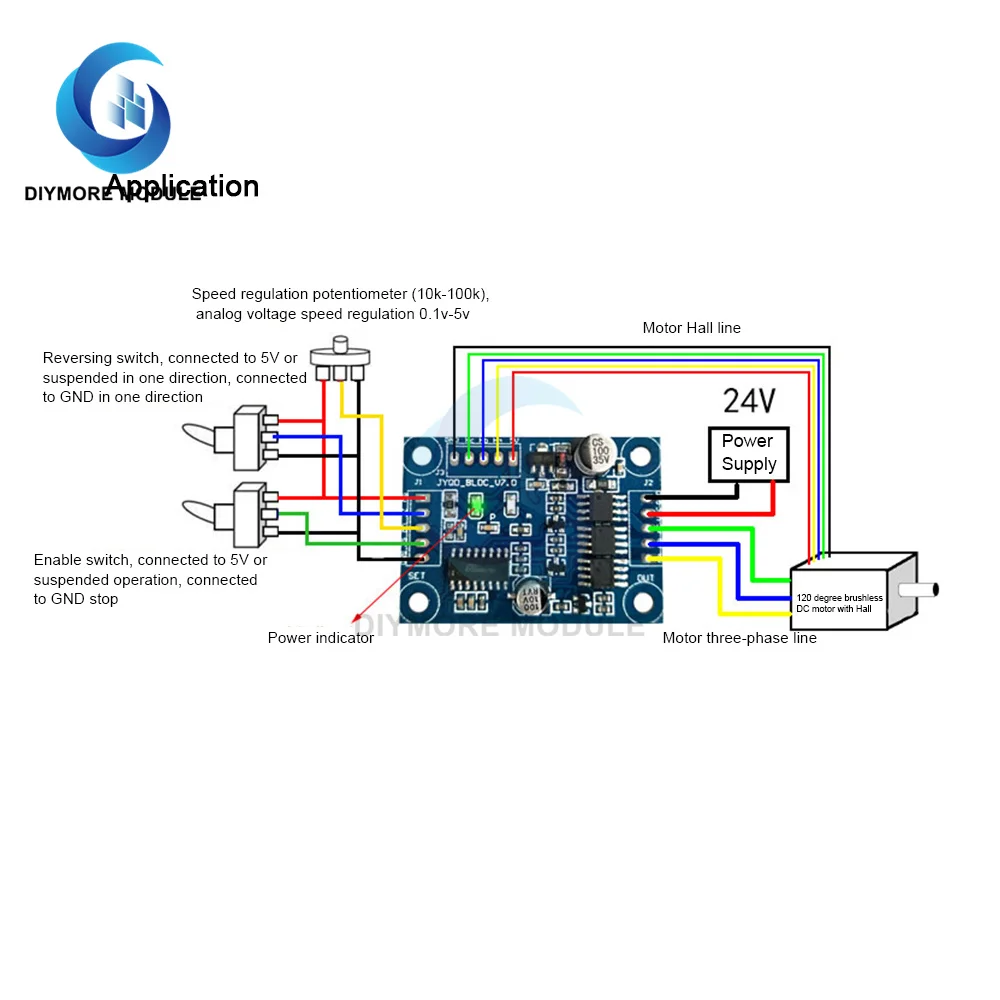 24VDC jyqd _ 7 0 бесщеточный двигатель постоянного тока драйвер мотора управления