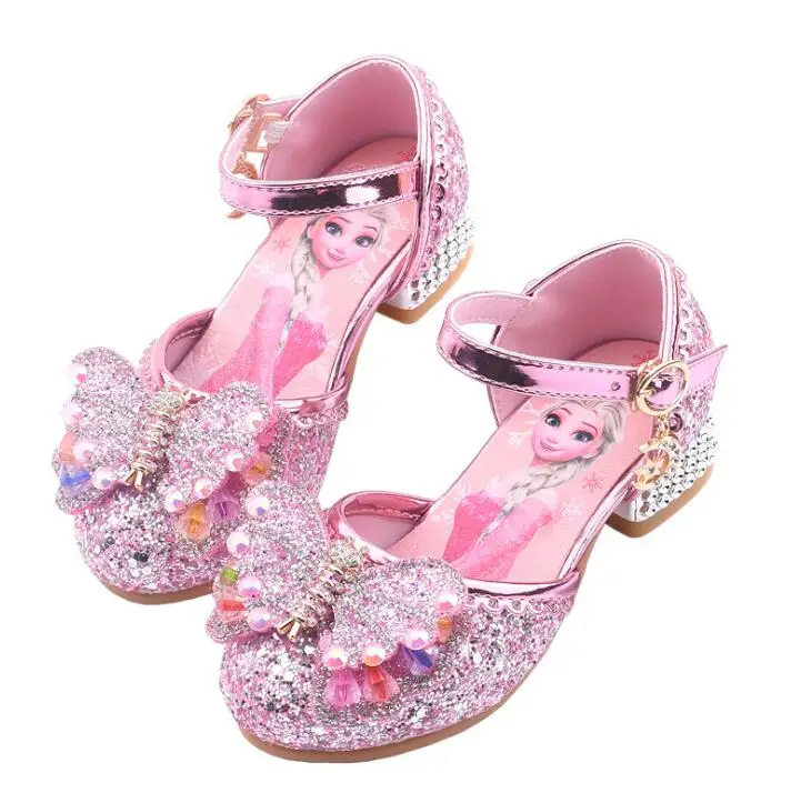 Disney платье на свадьбу с бантом и бриллиантом детская туфли принцессы Сезон лето