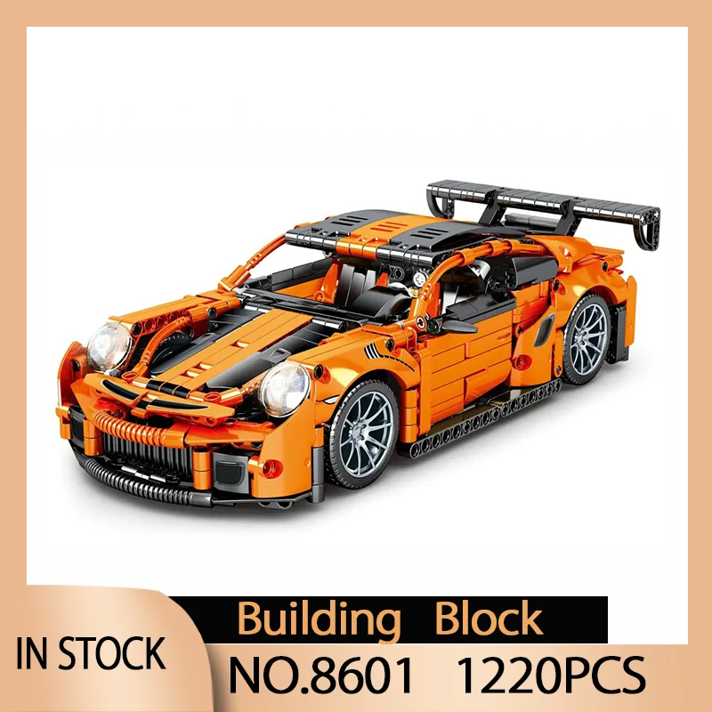 

8601 High-tech Orange Classic Sport Car Roadster Building Block 2704ps Educational Children Toys For Boy Birthday Christmas Gift