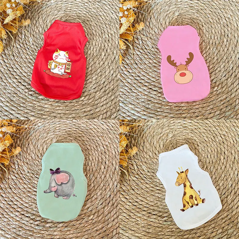 

Cute Pets tshirt Pug Apparel Dog Clothes for Small Dogs Puppy Dog Clothes Pet Cat Vest Cotton T Shirt Pug Apparel Costumes