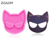 lm 1121 cat head mirror uv resin polymer clay mold diy tag keychain decoration mold cat silicone mold