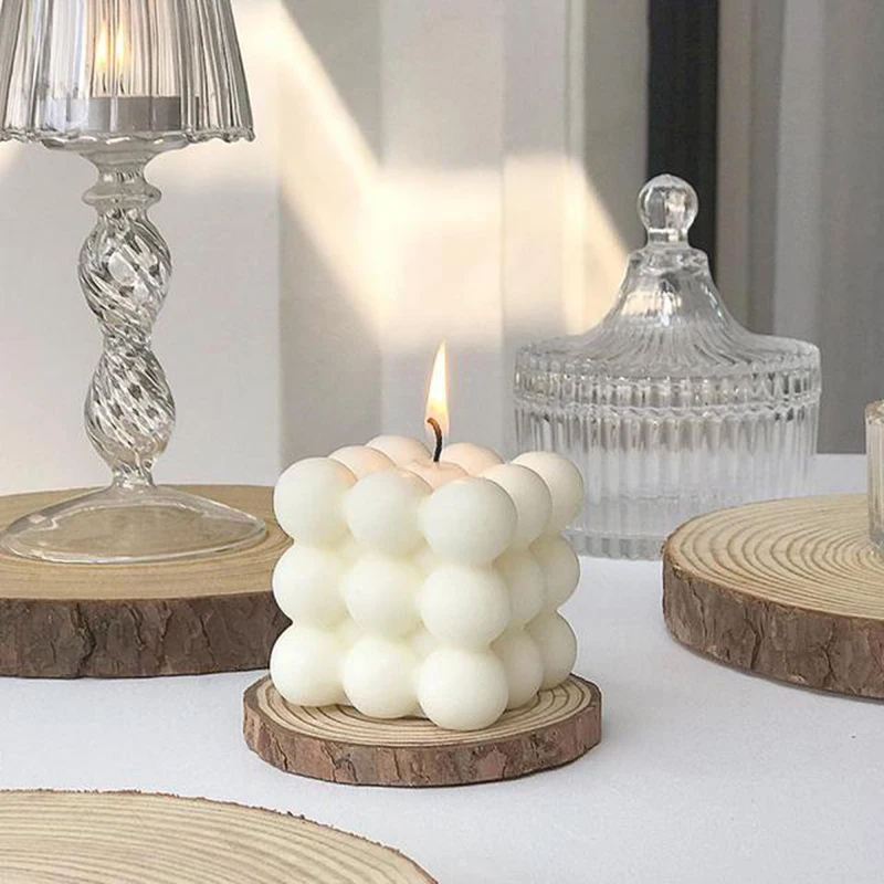 

Ins Style Handmade Candle Home Decoration Ornaments Photo Props Bean Milk Rubik's Cube Candle Creativity Holiday Gift Girl