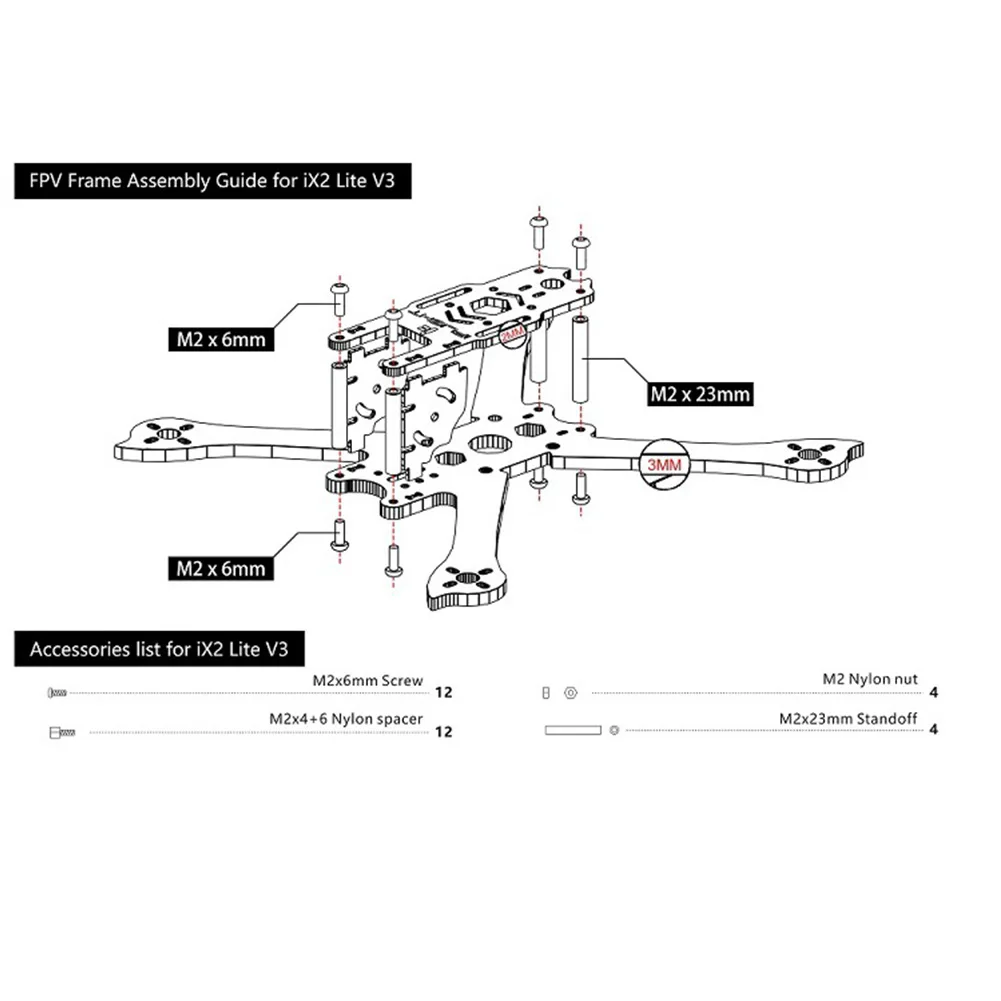 Anti-shock Brushless Motor Strong Lightweight Quadcopter Frame Propeller Spare Parts Micro FPV Indoor Crossing For IX2 Lite V3 |