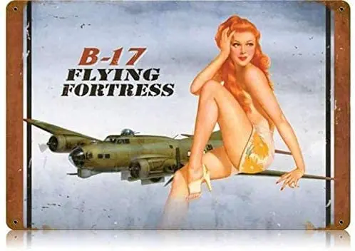 

Tin Metal Signs,Vintage Posters decorations, Redhead Pin Up Girl Home Garage Bar Club Hotel Wall Decor Signs ,12X8 Inches