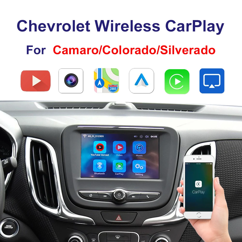 

Wireless CarPlay Android Auto interface For 2014-2018 Chevrolet Camaro/Colorado/Silverado Multimedia support Iphone Android