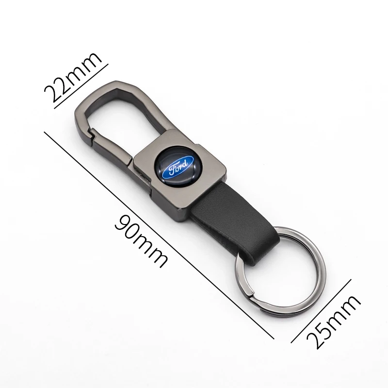 

Car logo keychain metal leather Styling fashion key ring suitable for Ford- Fiesta Focus Mondeo Kuga explorer F-150 ESCORT